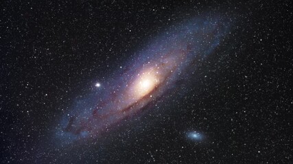 Wall Mural - andromeda galaxy m31 twinkling stars and constellations.
