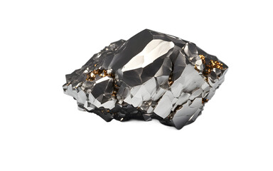 Aufkleber - Ytterbium metal chunk with a soft silvery-white surface, isolated on a empty plain background