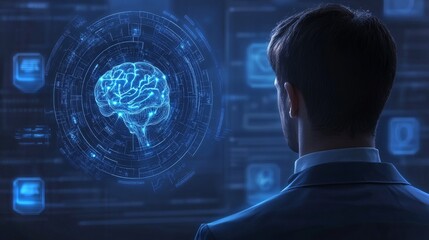 Poster - Exploring advanced neuroscience in a futuristic lab with AI technology and neural implants