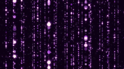 Wall Mural - abstract purple strings glowing  and shiny stars and bokeh lights falling motion background,christmas and cosmetics and valentines design element	