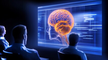 Poster - Student visualizes neural activity in a futuristic healthcare setting using advanced technology