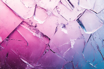 Poster - Abstract background of ice cubes with pink and blue hues creating a cool and refreshing visual effect