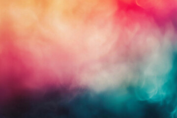 Poster - Abstract background with blurred colors blending from peach to pink to teal and dark blue hues