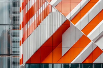 Poster - In China, a detailed shot showcases the facade of a modern architectural structure, embodying business notions