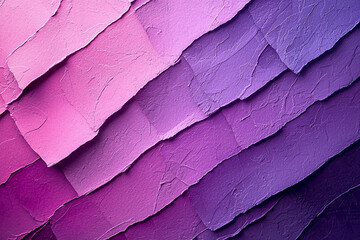 Poster - Abstract painting of textured overlapping shapes in shades of pink purple and violet creating a gradient