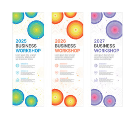 Wall Mural - set of business banner design templates in modern, geometry, abstract shape pattern style for school