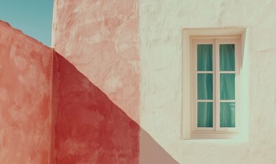 Poster - background image of abstract modern architecture with niches