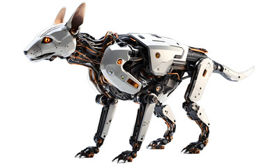 Poster - Cybernetic pet with intelligent AI features, isolated on a empty plain background