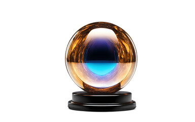 Poster - Floating energy orb encased in a metallic frame, isolated on a empty plain background