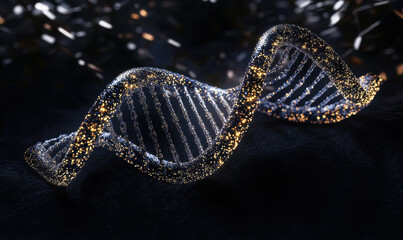 Wall Mural - illustration displays a double helix dna structure with glowing strands and intricate details in a d