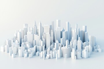 Poster - Aerial urban skyline and cityscape depicted in a conceptual sketch