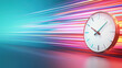 © Tiravad - High speed time concept with clock face and colorful light streaks