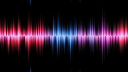 Poster - Sound wave equalizer of music soundwave spectrum, audio dynamic visualizer. music sound wave or voice frequency equalizer with neon glow waveform