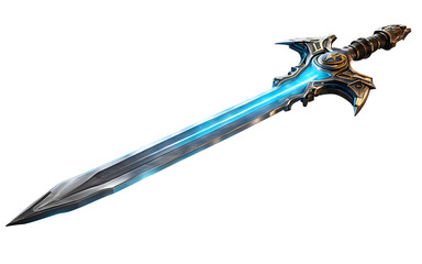 Poster - Plasma sword with a glowing energy blade, isolated on a empty plain background