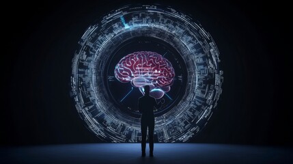 Poster - Futuristic visualization of personal thoughts and neural innovation in healthcare settings