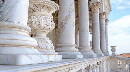 Poster - Elegant Marble Columns and Intricate Designs in Architectural Detail