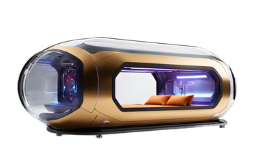 Poster - Nano-tech healing pod with transparent casing, isolated on a empty plain background