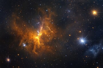 Wall Mural - a mesmerizing view of the crab nebula, a vibrant cosmic cloud of gas and dust. Its intricate structure and radiant colors create a stunning display in the vast expanse of space