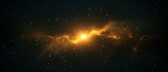 Wall Mural - a bright, celestial object shines in the vast, dark expanse of space