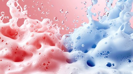 Poster - Delicate pastel foam textures in soft pink and blue, forming a dreamy and elegant background.