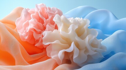 Poster - Delicate pastel foam textures in soft pink and blue, forming a dreamy and elegant background.