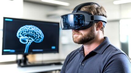 Poster - young patient uses advanced neural interface technology in innovative healthcare setting