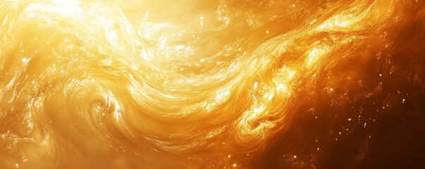 Wall Mural - a stunning cosmic display of radiant and glowing nebulas in shades of orange and gold, evoking a sense of wonder and mystery