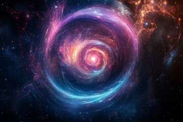 Wall Mural - a stunning depiction of a swirling galaxy with vibrant colors and cosmic energy. This image captures the vastness and beauty of space