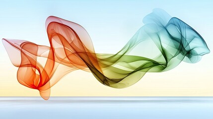 Poster - dynamic abstract waves and flowing curves, colorful modern digital backdrop