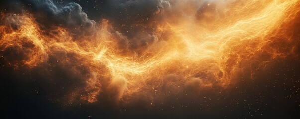 Wall Mural - Vivid cosmic vista of nebulas with fiery glows and intricate textures. The scene is filled with dynamic energy and a sense of vastness