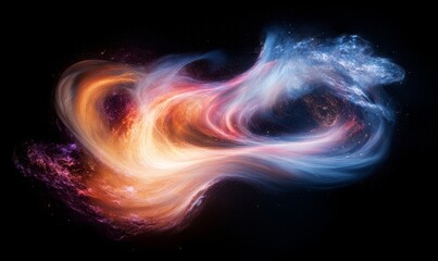 Wall Mural - an artistic representation of celestial nebulas, featuring vibrant swirls of color and light on black background. The image evokes a sense of mystery and cosmic beauty.