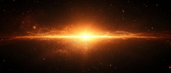 Wall Mural - a celestial scene showcasing a bright, powerful light illuminating the dark expanse of the universe. The scene has a dynamic and stunning effect, like a distant star exploding