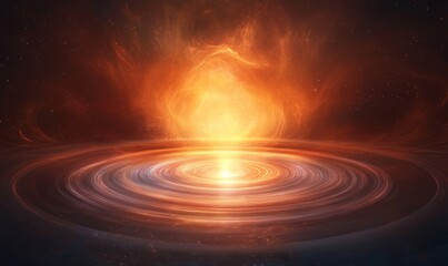 Wall Mural - A visualization of a star or celestial body in space with glowing light