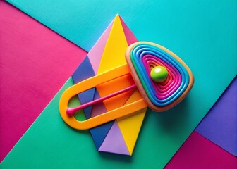 Poster - Abstract Hair Clip Art Design: Colorful Geometric Shapes & Lines
