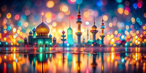 Poster - Abstract Kuwait Designs: Bokeh Lights & Geometric Patterns