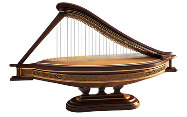 Poster - Celestial harp emitting a divine glow, isolated on a empty plain background