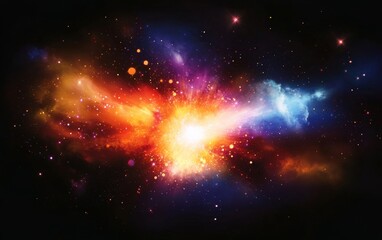 Wall Mural - A stunning image of a galaxy and cosmic gas in a burst of color 
