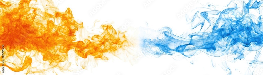 Abstract fire and ice smoke
