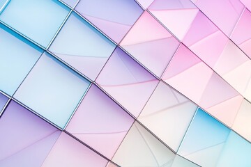 Poster - the reflective glass windows on a modern geometric building shine in sunlight
