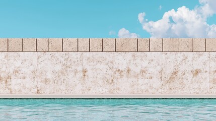 Poster - a modern abstract concrete architectural 3d render with a bare cement floor, understated exterior, a