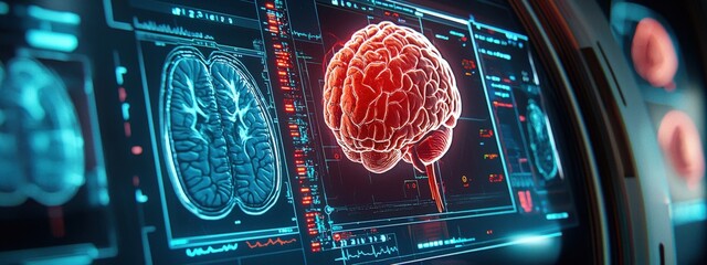 Poster - human brain visualization with advanced digital interface technology