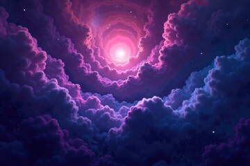 Wall Mural - stunning cosmic vista with swirling purple clouds glowing light