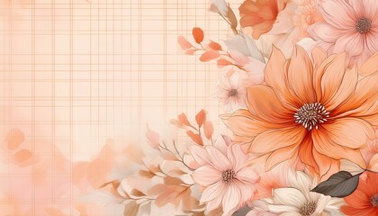 Poster - vintage background with pink flowers