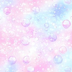 Fototapete - Delicate bubbles floating over a smooth gradient background with pastel colors in a dreamy underwater atmosphere Generative AI