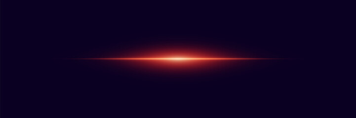 Wall Mural - red light lines of light, horizontal beam flash.