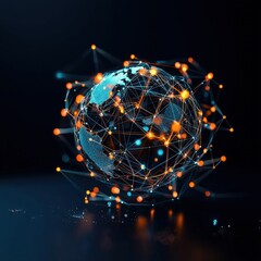 Poster - A creative design of a connected globe with pins representing digital communities