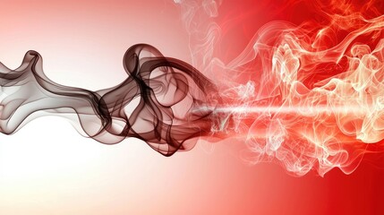 Poster - Red smoke effect with soft curves resembling clouds and architectural flow