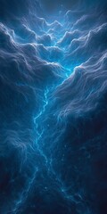 Poster - Abstract Blue Background with Organic Flowing Energetic Lines Design for Motion and Space,,