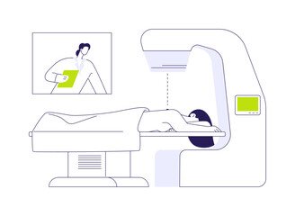 Poster - radiotherapy abstract concept vector illustration.