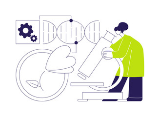 Poster - genetically modified plants abstract concept vector illustration.